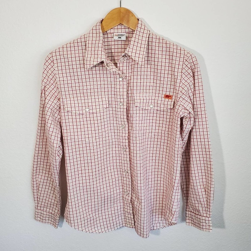 Sorel Checkered Plaid Button Down Top Size Small